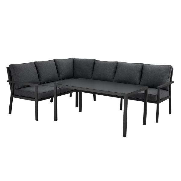Loungeset Brafab Rana soffa och bord, vänstersvängd Svart