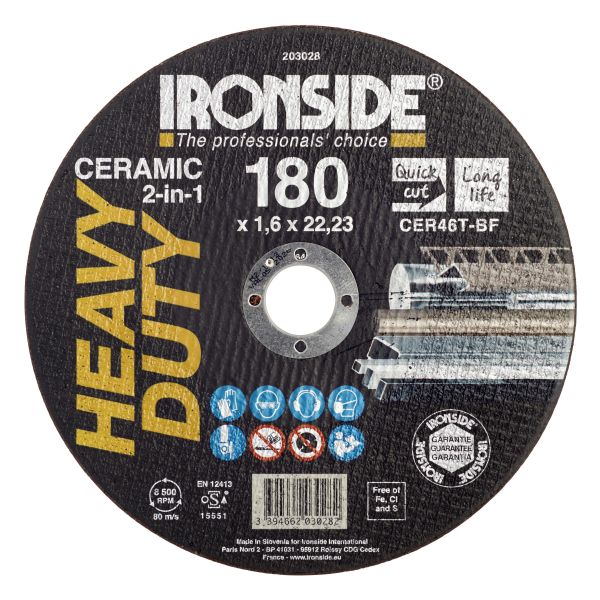 Skæreskive Ironside 203028 22,23x180x1,6 mm 