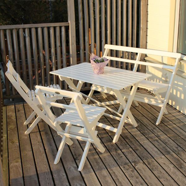 Matgrupp Eden Wood Torparen EW 0411-G5 bord, stolar, soffa Vit