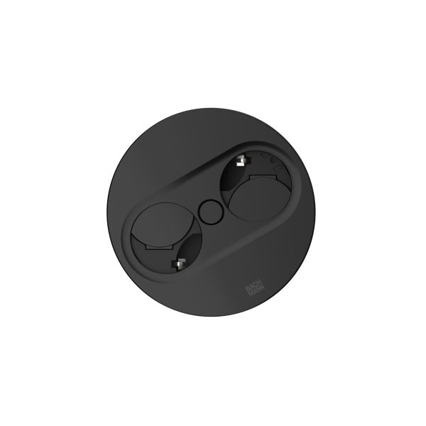 Eluttag Rutab 946.100 rund, USB A/C, avtagbart lock Mattsvart