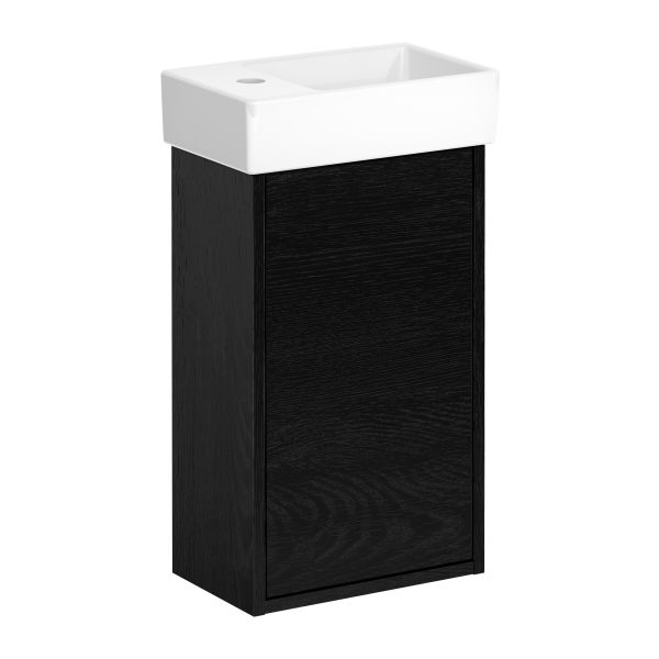 Kommodpaket Gustavsberg Artic Small GB71ACVC34TK01R svart askfaner/vit, 36 cm, höger Svart askfaner/vit Höger