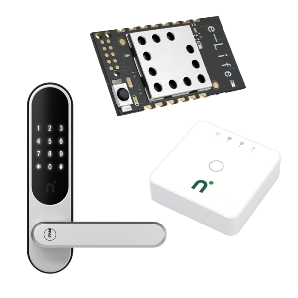 Kodelås Nimly Touch Pro Black/Silver + Connect Module & Connect Gateway  