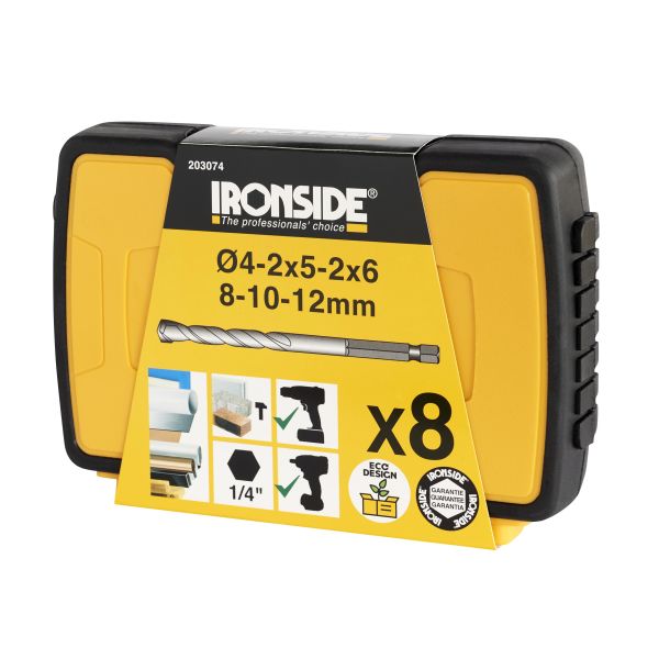 Multimaterialborrsæt Ironside 203074 8 dele 