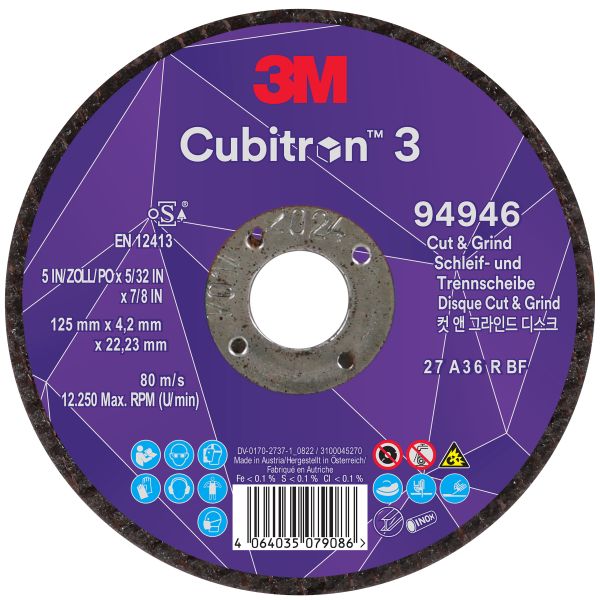 Hiomalaikka 3M Cubitron 3 22,23 mm x 125 mm 