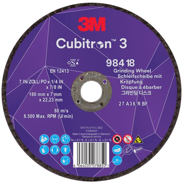 Hiomalaikka 3M Cubitron 3 22,23 mm x 180 mm 180 mm