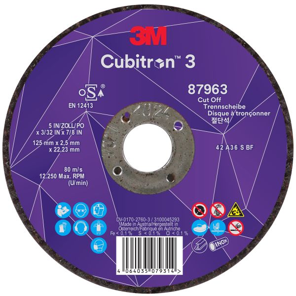 Kapskive 3M Cubitron 3 22,23 mm × 125 mm 