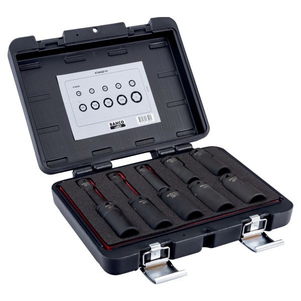 Krafthylssats Bahco K7806Z/10 1/2", långa, 10 delar 