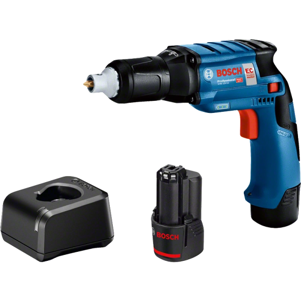Gipspladeskruemaskine Bosch GTB 12V-11 med batteri og oplader 