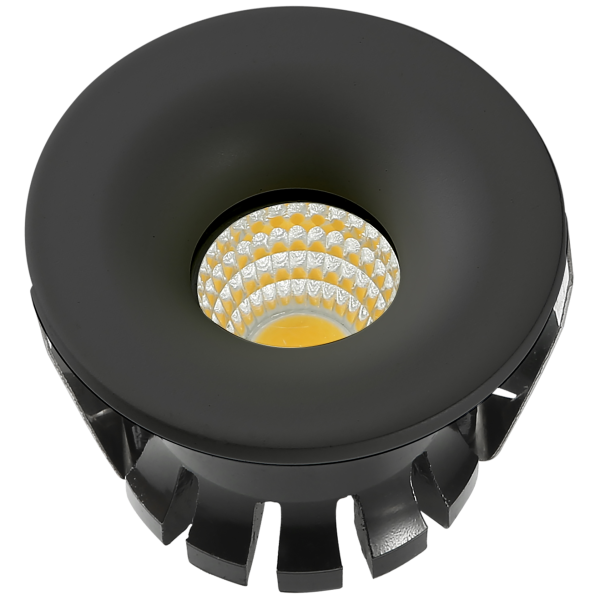Downlight Westal WLD-R42 fast, 3 W, 270 lm, svart 2700 K
