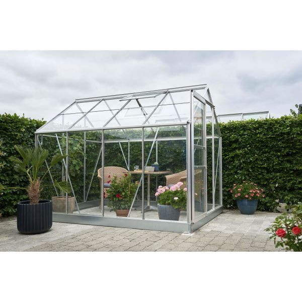 Växthus Halls Popular 86 + SO1694 med fundament, 5 m², aluminium 