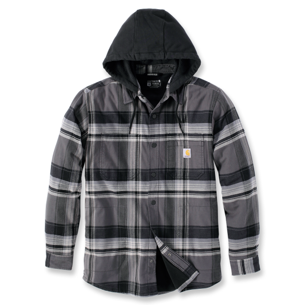 Flanellskjorta Carhartt 105938N04-XL svart, grå XL