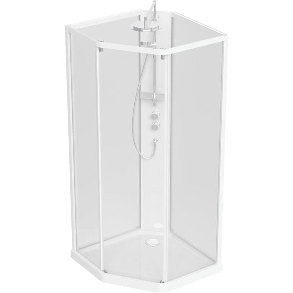 Dusjkabinett Contura Showerama Comfort Pentagonal komplett 