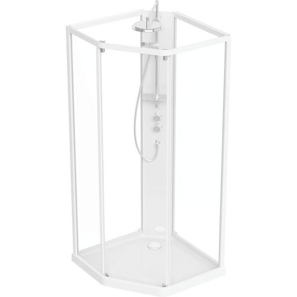Dusjkabinett Contura Showerama Comfort Pentagonal komplett 