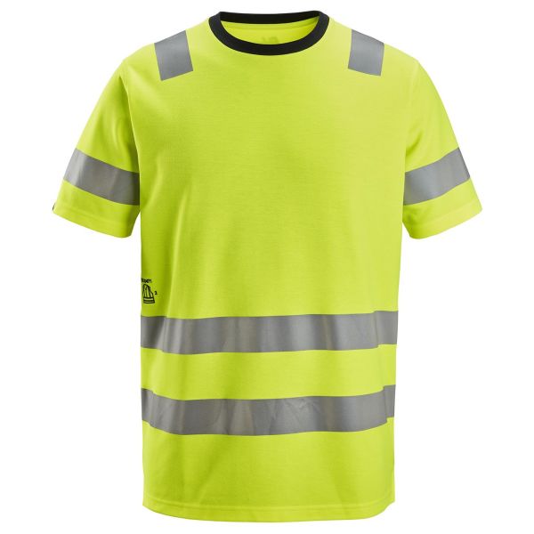 T-shirt Snickers Workwear 2536 gul, varsel XS