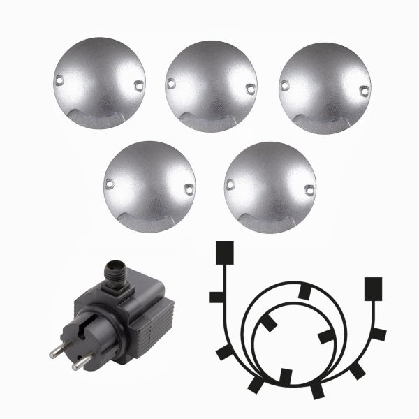 Terassivalaisin LightsOn Zenit 5042 hopea, 20 lm, 0,5 W, 5 kpl 