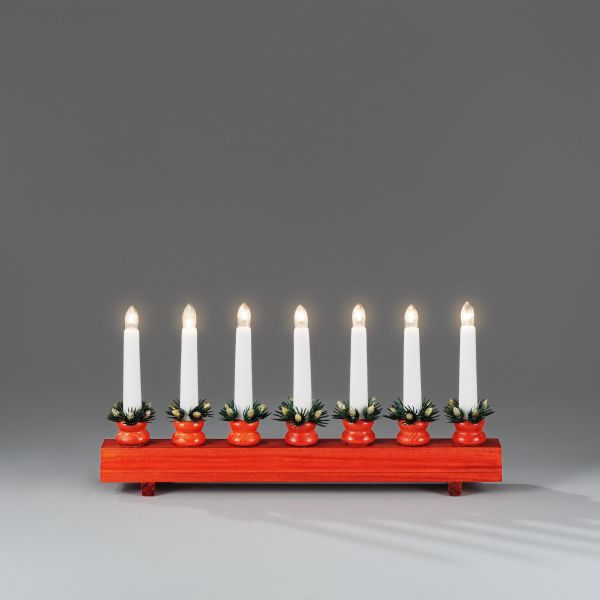 Elektrisk adventslysestake Konstsmide 1010-500 7 kynttilää Punainen