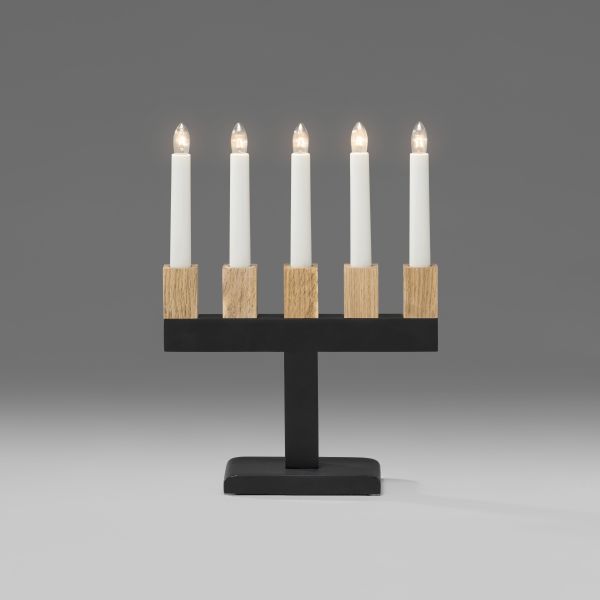 Adventslysestage Konstsmide 2558-701 5 lys, eg Sort