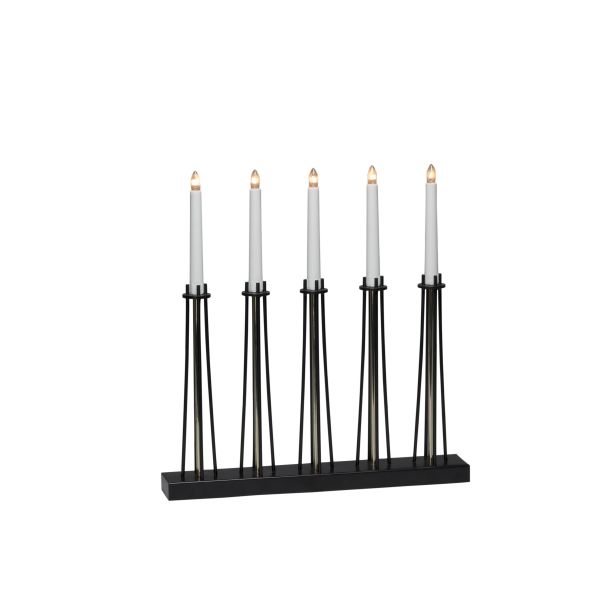 Adventsljusstake Konstsmide 3521-780TR 5 ljus, svart/mässing, 24V, IP20 