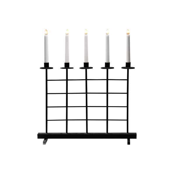 Elektrisk adventslysestake Konstsmide 3526-710TR 5 kynttilää, musta/metalli, 24V/IP20 