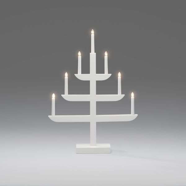 Elektrisk adventslysestake Konstsmide 3583-210 7 kynttilää Valkoinen