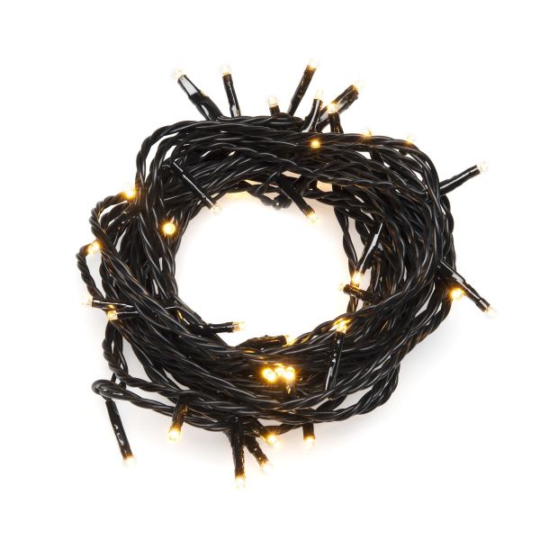 Valosarja Konstsmide 3611-800 musta johto, amber, mikro-LED 12,64 m