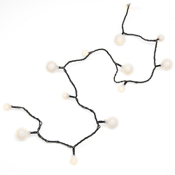 Lysslynge Konstsmide 3680-107 rund, svart kabel, 6,32 m Varm hvit kirsebær