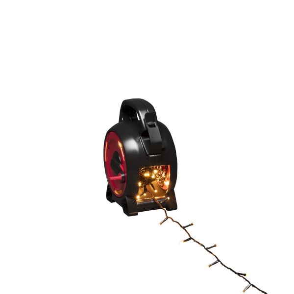 Kabeltrommel Konstsmide 3830-807 amber, svart myk kabel 6,93 m