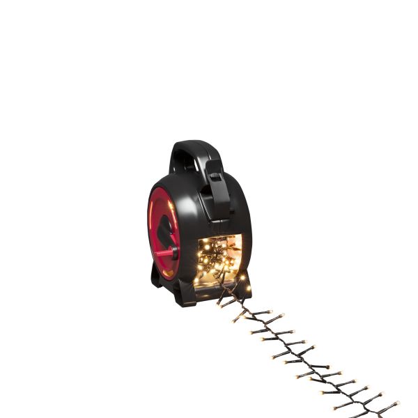 Kabeltrommel Konstsmide 3842-100 varmhvit klynge, svart kabel 4,38 m
