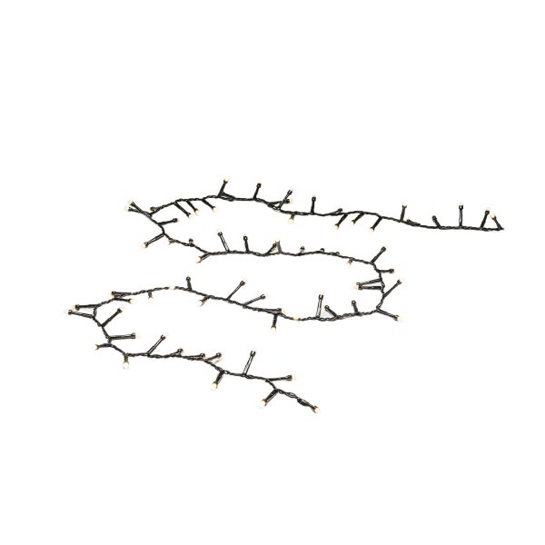 Ljusslinga Konstsmide 3869-130 cluster frostad, varmvita, svart kabel 17.58 m