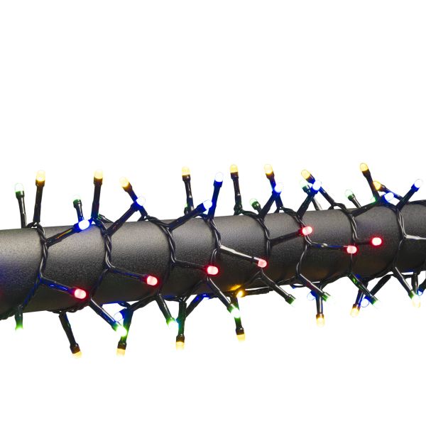 Ljusslinga Konstsmide 3871-530 cluster frostad, färgade, svart kabel 32.98 m