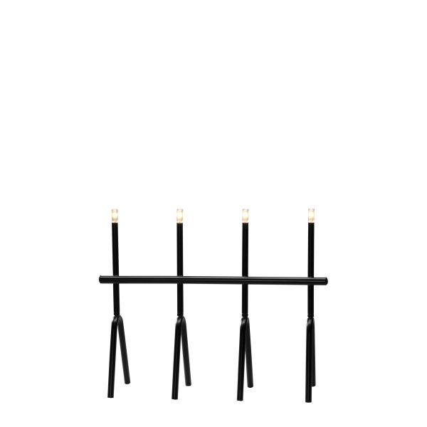 Adventsljusstake Konstsmide 3911-710TR metall, svart 35 cm