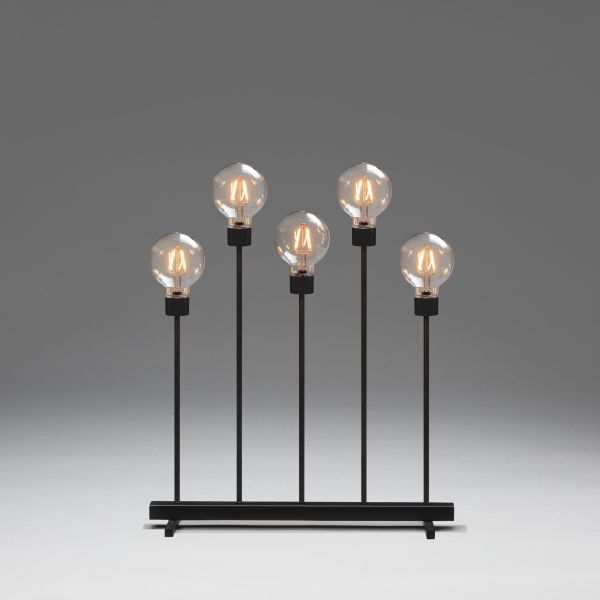 Adventsljusstake Konstsmide 3963-710TR 5 ljus, metall, svart 