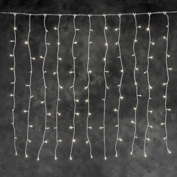 Lysslynge Konstsmide 4814-103 gardin, 104 varmhvite LED Transparent kabel