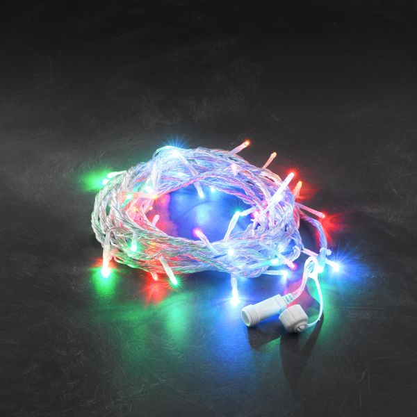 Lysslynge Konstsmide 4850-503 transparent kabel, 50 lysdioder Farget