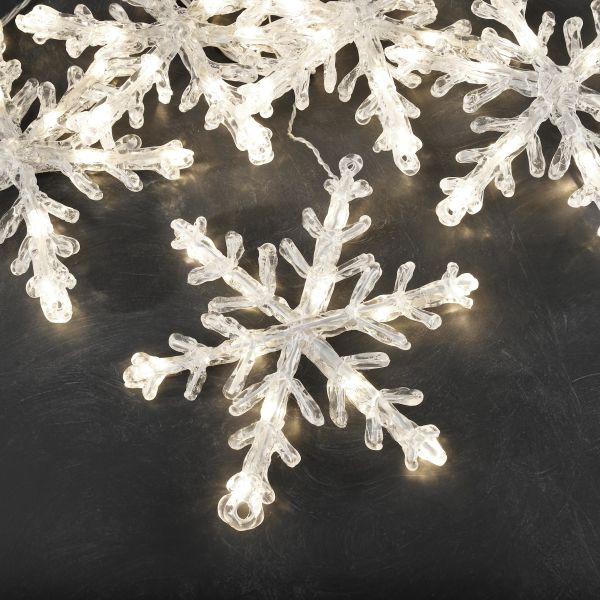 Lysslynge Konstsmide 4860-103 snøfnugg, 60 varm hvit LED 