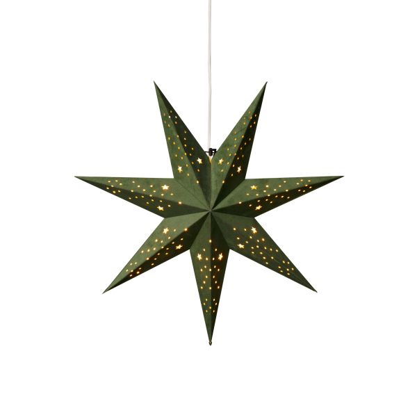 Julstjärna Konstsmide 5950-900 papper, sammet, grön 60 cm