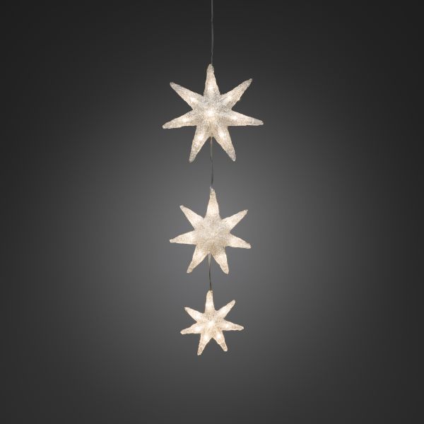 Dekorationsbelysning Konstsmide 6133-103 slinga 3 stjärnor, LED 