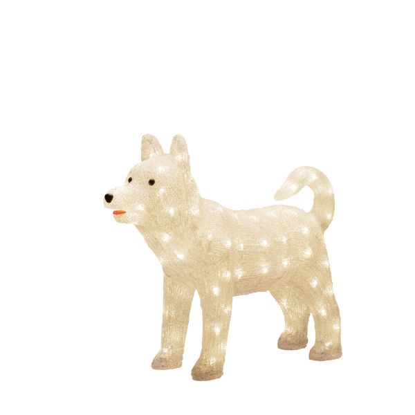 Dekorasjonsbelysning Konstsmide 6244-103 hund, akryl, husky 43 cm, 88 LED 