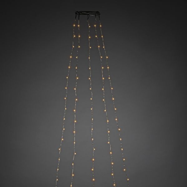 Juletreslynge Konstsmide 6377-890 sølvfarget kabel, gult lys 180 cm