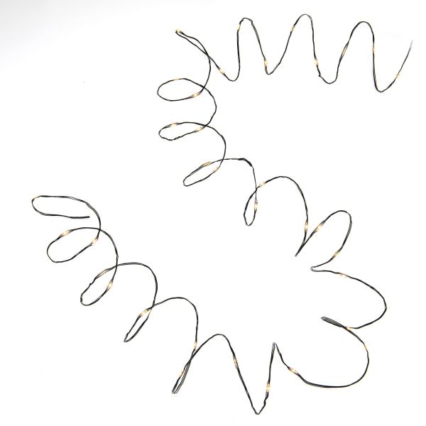 Lysslynge Konstsmide 6386-800 4,9 m, 50 LED, micro amber Svart kabel