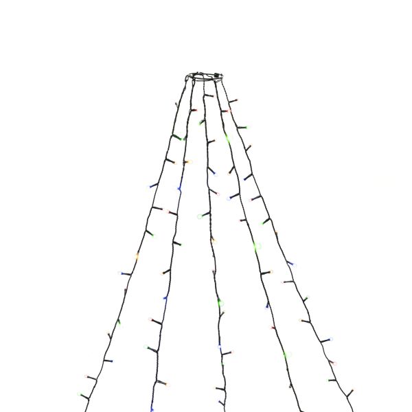 Joulukuusen valosarja Konstsmide 6480-520 huurrettu LED, monivärinen, vihreä johto 180 cm