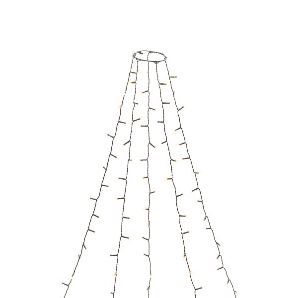 Juletreslynge Konstsmide 6480-820 frostet LED, rav, grønn kabel 180 cm