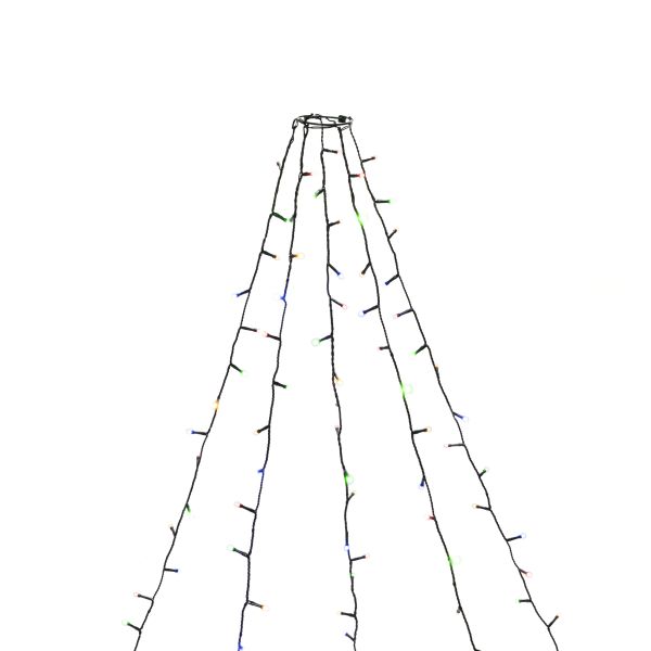 Juletreslynge Konstsmide 6481-520 frostet LED, farget, grønn kabel 240 cm