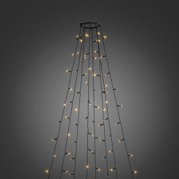 Juletreslynge Konstsmide 6520-870 amber, LED, app, svart kabel 240 cm