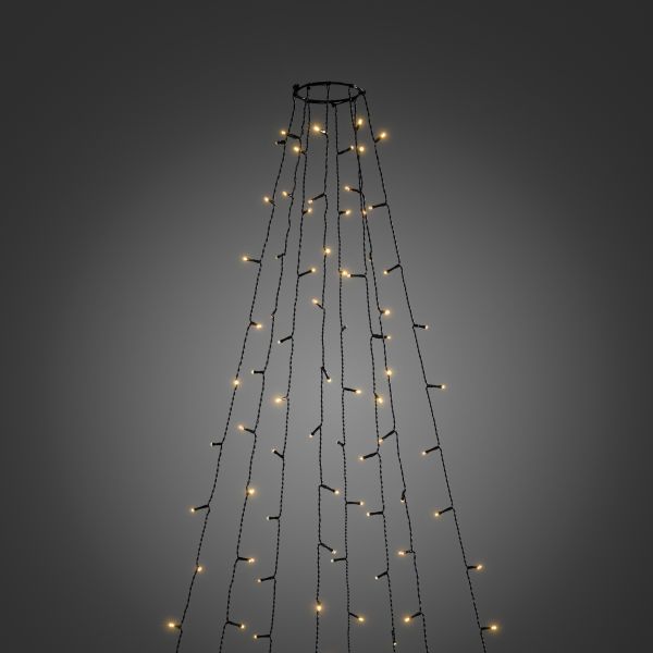 Joulukuusen valosarja Konstsmide 6521-870 amber, LED, sovellusohjaus, musta johto 400 cm