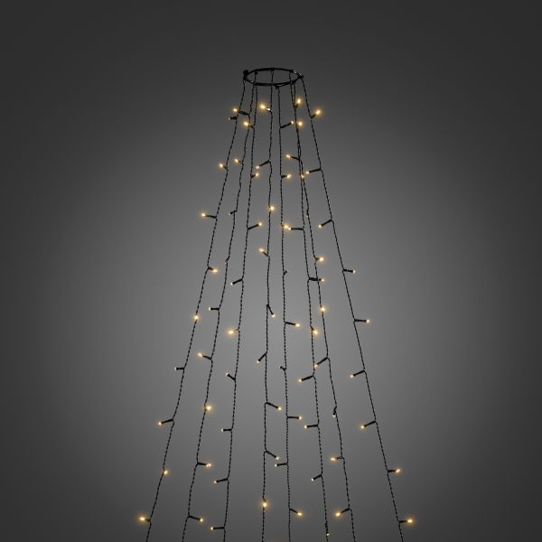 Juletreslynge Konstsmide 6521-870 amber, LED, app, svart kabel 400 cm