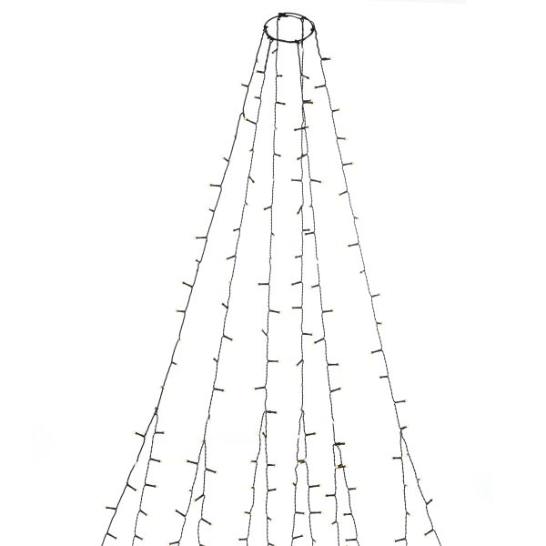 Julgransslinga Konstsmide 6660-130 frostad, varmvit, svart kabel 1.8 m