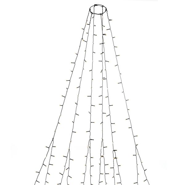 Juletreslynge Konstsmide 6661-130 frostet, varmhvit, svart kabel 2,4 m