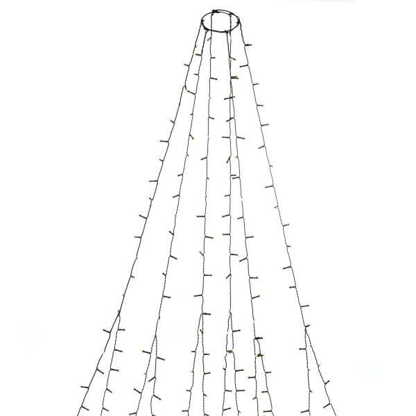 Julgransslinga Konstsmide 6662-130 frostad, varmvit, svart kabel 4 m