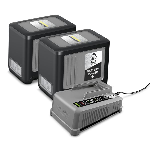 Opladningspakke Kärcher Power+ 36/60 2 x 36V, 6,0Ah batterier, 1 x oplader 